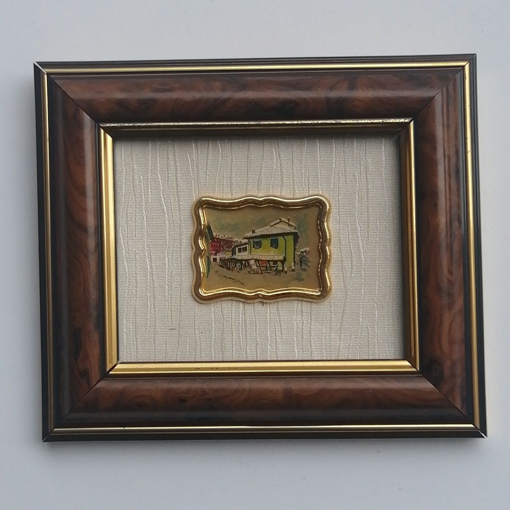 Vintage Creazioni Artistiche Italy Serie Oro Mini Painting Chromolithography